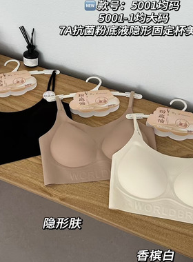 美背粉底液内衣女裸感聚拢抹胸无痕果冻条吊带软支撑隐形文胸5001