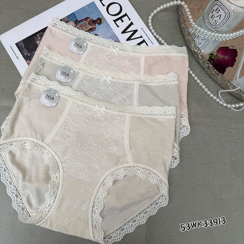 浮雕花轻奢内裤女士10A抗菌桑蚕