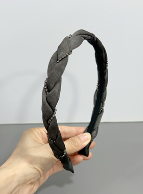 F5韩式灰色质感灰钻发箍气质发夹发卡细窄发箍发饰头饰44