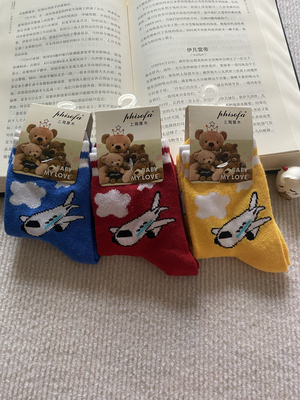 phisofa专柜正品儿童春秋冬棉袜男女童宝宝卡通中筒袜吸汗保暖袜