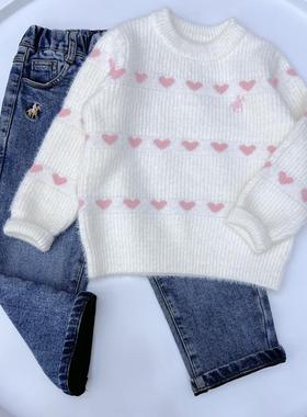 中大童宝宝秋冬季新款圆领套头长袖针织衫保暖儿童休闲毛衫73742