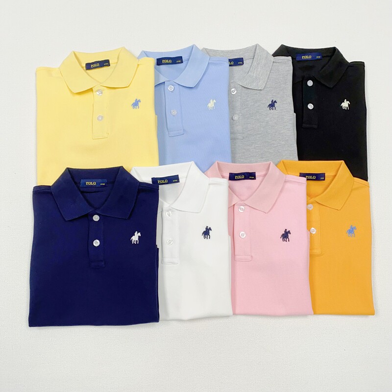 夏季新款男女童宝宝休闲套头翻领POLO衫短袖中大童纯色半袖87612