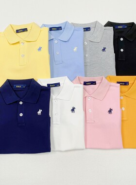 夏季新款男女童宝宝休闲套头翻领POLO衫短袖中大童纯色半袖87612