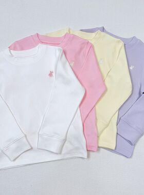 春秋季新款圆领中大童宝宝休闲套头棉质百搭长袖T恤洋气纯色73126