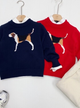 中大童宝宝秋冬季圆领套头长袖针织衫百搭儿童洋气保暖毛衫86740