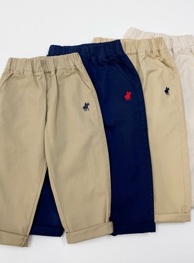 新款春秋季儿童棉布裤男女童宝宝休闲长裤中大童中腰裤子86308