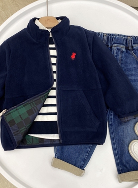 中大童秋冬季休闲双面穿长袖拉链棉服外套时尚百搭保暖棉衣88431