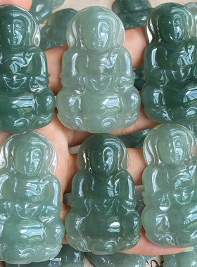 正品油青观音男士玉菩萨翡翠a货