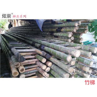 炫崇梯子6米7米8米毛竹直梯升降梯阁楼梯工程安全施工绝缘电工梯