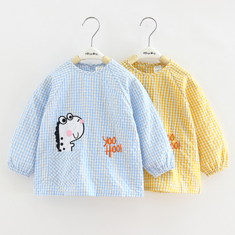 宝宝吃饭防水罩衣儿童围裙反穿衣婴幼儿围兜护衣纯棉格子秋冬长袖,童装/婴儿装/亲子装,反穿衣/罩衣,淘宝优惠券,粉丝福利购,淘宝优惠卷