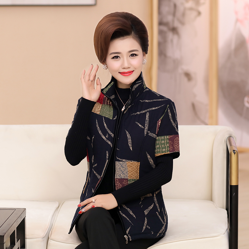 中老年人女装马夹妈妈装秋冬奶奶马甲中年女装秋装棉大码棉衣外套