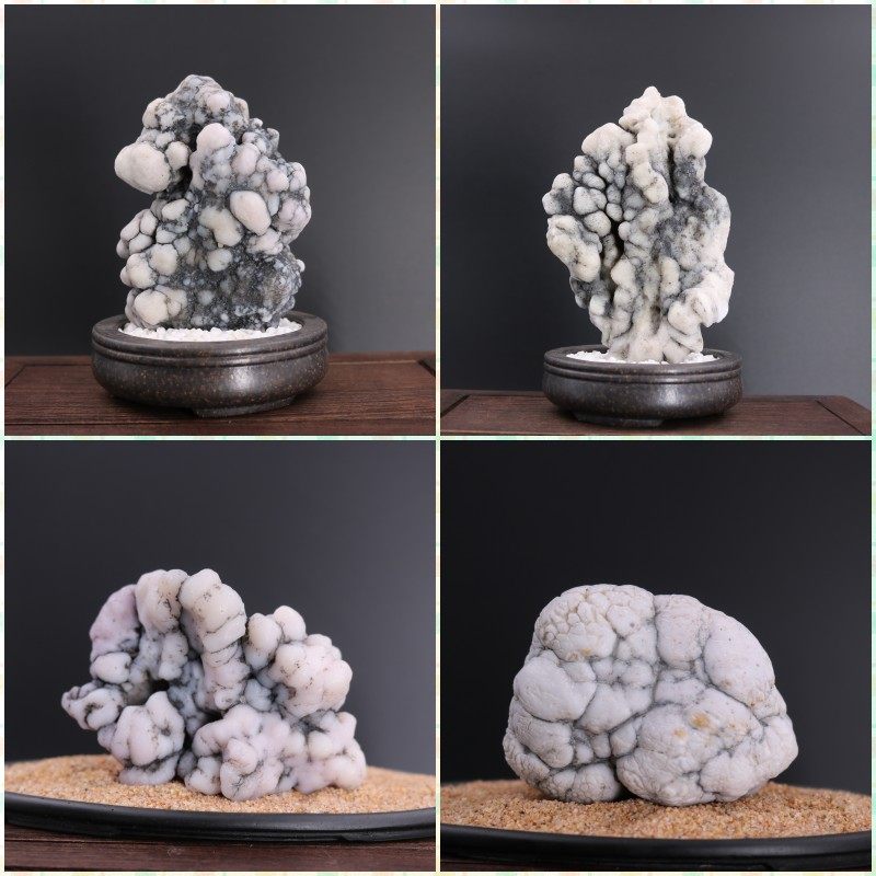 新疆戈壁石蛋白石 奇石观赏纯天然原石假山盆景客厅造景石头摆件