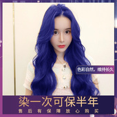 蓝紫色打蜡染发膏2022流行色紫罗兰自己在家染发染发剂植物纯蓝色