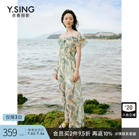 綠色碎花連體褲女衣香麗影