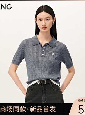 【商场同款】Y.SING衣香丽影2025秋灰色针织套头衫150729021