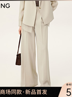 【商场同款】Y.SING衣香丽影2025秋米色直筒西裤150716109