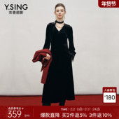 法式 衣香丽影黑色飘带丝绒连衣裙女2025年冬装 新款 赫本风宴会裙子