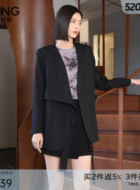 衣香丽影高级感黑色西装外套女2026年春装新款宽松西服150111902