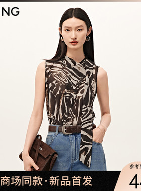 【商场同款】Y.SING衣香丽影2025秋咖色无袖上衣150711105