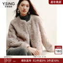 皮毛一体毛毛外套 新款 衣香丽影灰色小香风皮草外套女短款 2025冬装