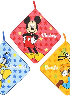 B33迪米儿童擦手挂巾28cm纯棉吸水卡通毛巾外贸原单全棉