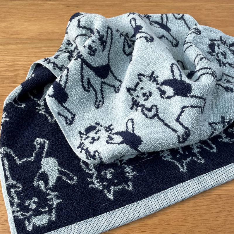 H4背包猫全棉洗脸长面巾柔软吸水80*34成人大童男洁面巾洗脸毛巾