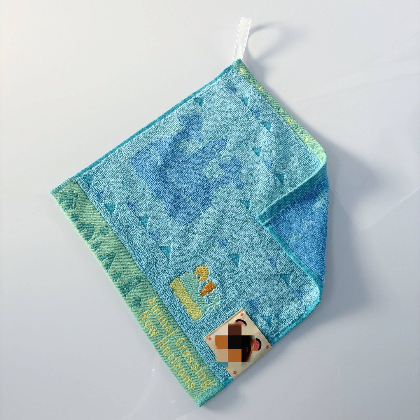 C2挂绳 小浣熊儿童擦手小方巾25*25cm家用纯棉小毛巾手帕汗巾全棉