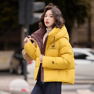 时尚 短款 休闲连帽保暖百搭厚外套ＷＷ2561 新品 羽绒服女2025冬季