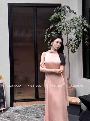 栗子妮妮 露思同款 气质缎面飘带连衣裙女 女神度假裙