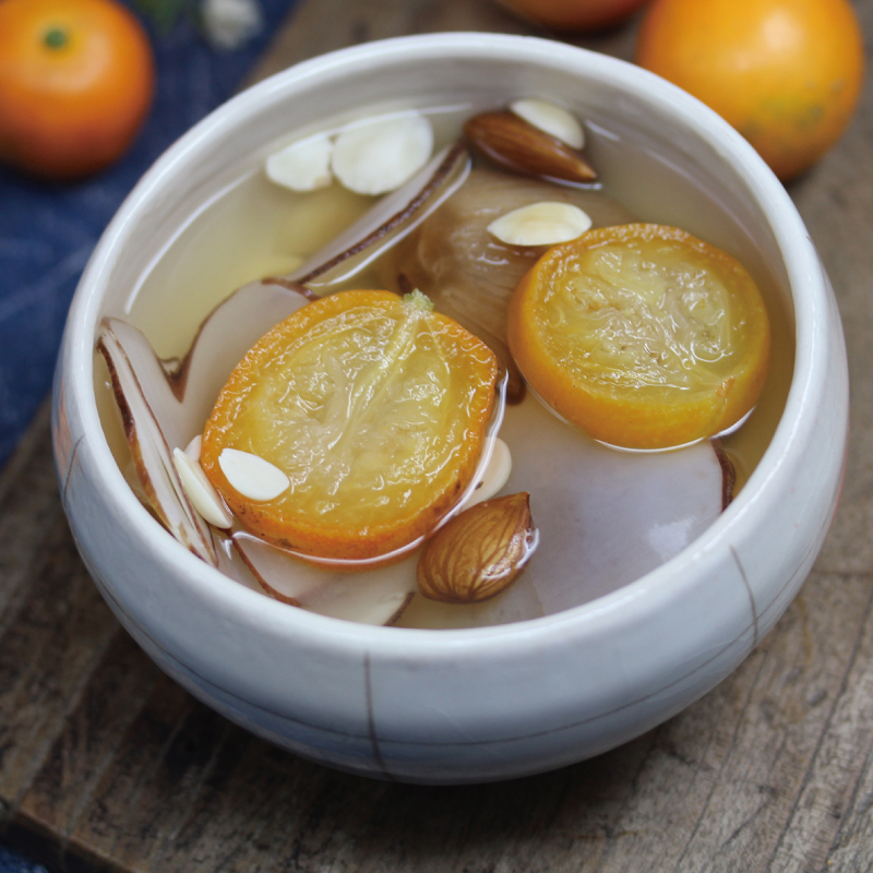 金桔杏仁糖水给爱上火儿童青少年吃饭少肚子胀气广式四季甜品糖水
