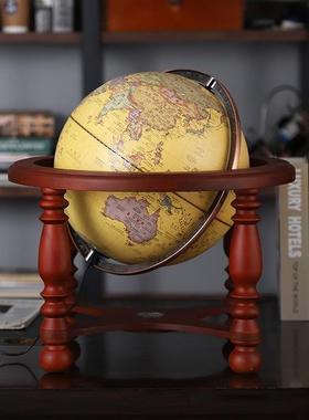 书房大办公桌装饰摆件复古地球仪