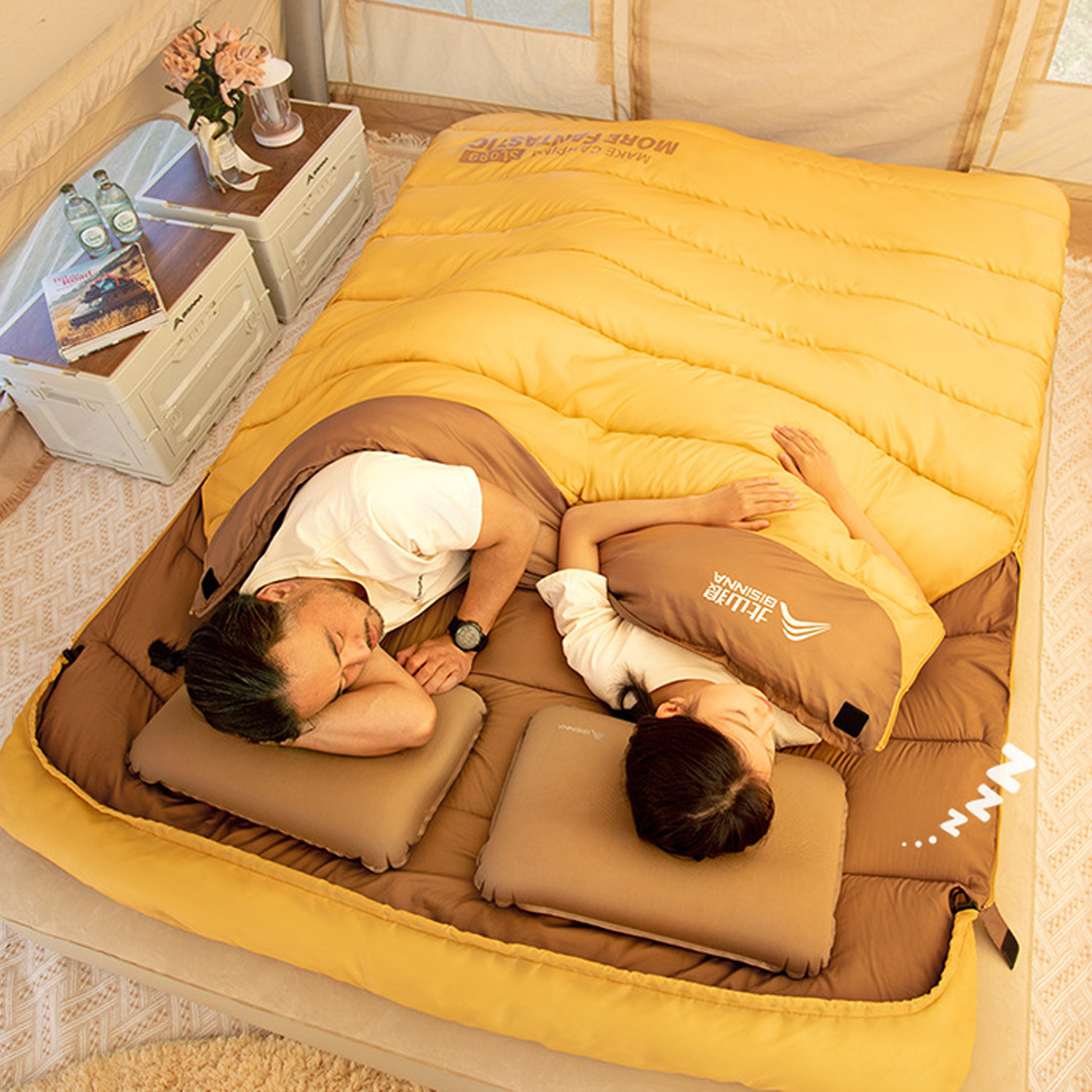 双人睡袋户外露营冬季加厚防寒大人成人便携保暖两用被子零下15度