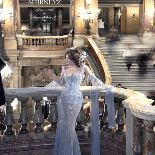 雪妮原创冰公主修身显瘦连衣裙