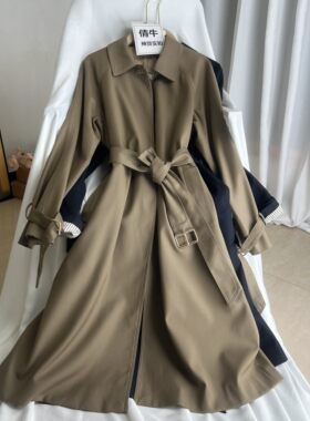 倩牛高端女装】专柜6k+2026春高级感气质polo翻领中长款风衣外套