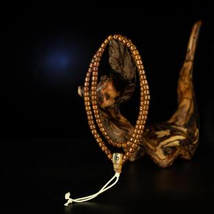 清代藏传密宗老佛珠玉化开片星月菩提108颗素珠款佛珠老念珠手串