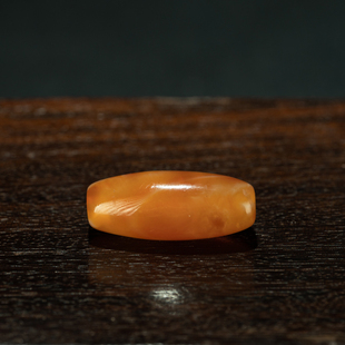 藏传古珠〓绝美果冻般水润 橘红色老玛瑙管珠吊坠 佛珠念珠老配饰