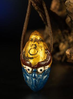 藏传老唐卡莲花生大师项坠