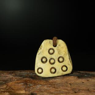 藏传密宗高规制传承玉化老料七z点吊坠法片佛珠念珠配饰杂项收藏