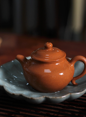驯砂记 纯手工 宜兴 老料紫砂壶 老段泥 小紫砂茶壶 150cc 莲子壶