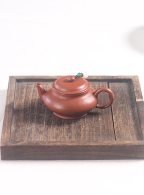 0添加 生砂小煤窑朱泥90cc 小容量紫砂壶宫灯书扁泡功夫茶壶茶具