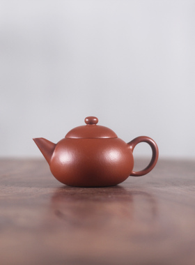 90cc宜兴紫砂壶原矿生砂小煤窑老朱泥手工小品水平功夫茶具泡茶器