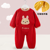 秋冬宝宝罩衣爬行服婴儿一体护衣儿童连体全身防水防脏爬爬服外穿