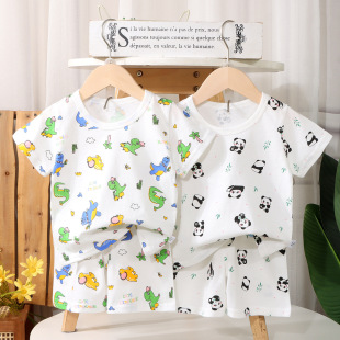 男童夏季 纯棉套装 两件套女童满花短袖 宝宝薄款 批 儿童短袖 童装 短裤