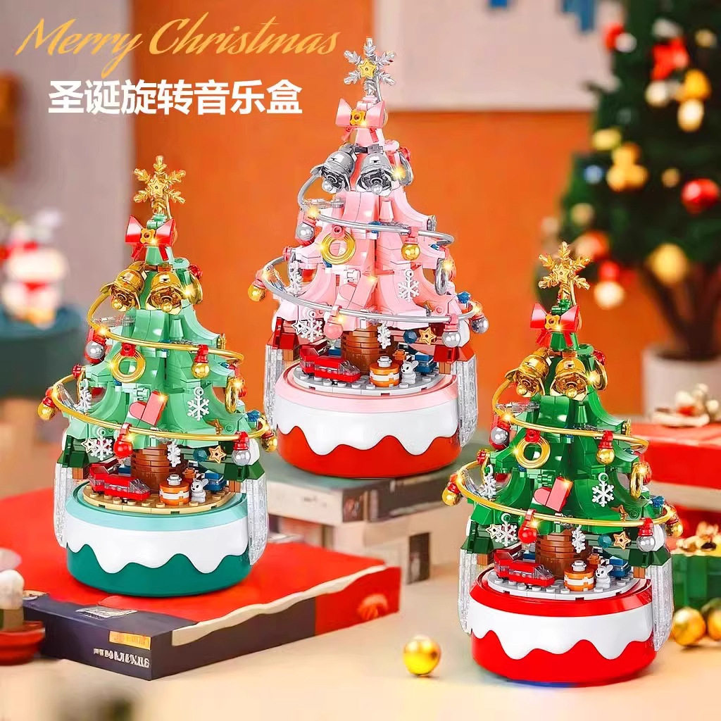 兼容乐高圣诞树八音乐盒积木圣诞老人雪人拼装玩具儿童礼物图片