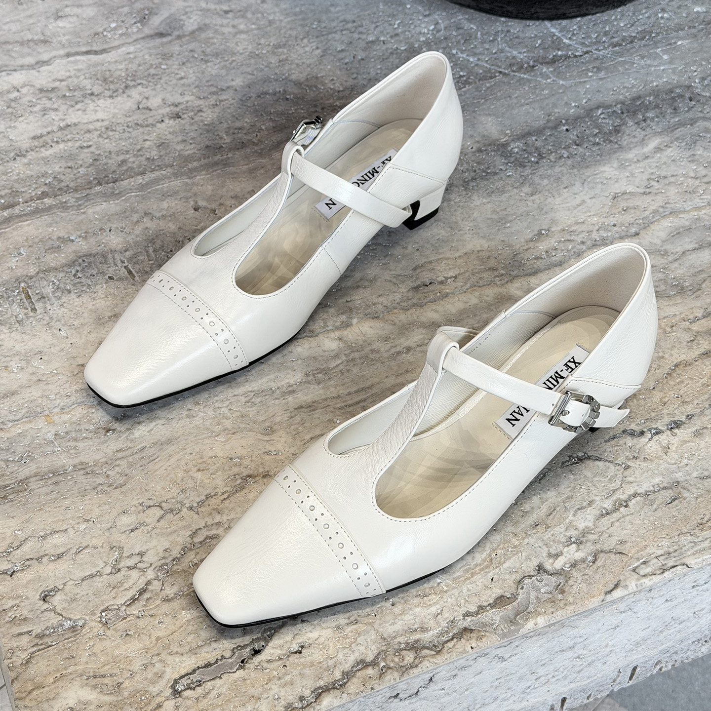 欧洲站2026年春夏新款丁字式扣带中跟高跟鞋女胎牛皮摔纹粗跟单鞋,女鞋,玛丽珍鞋,淘宝优惠券,粉丝福利购,淘宝优惠卷