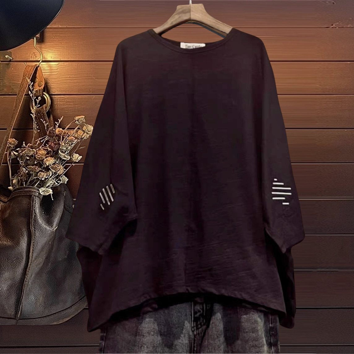 大码宽松200斤夏装纯棉大领口短袖女t恤中长款蝙蝠半袖显瘦黑色