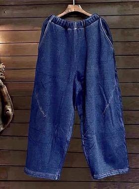 加厚加绒保暖棉裤弹力TINY CUTTLE冬季宽松哈伦卫裤女款长裤外贸