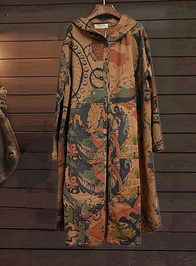 特价外套连帽风衣秋冬宽松大版女棉卫衣直筒长款TINY CUTTLE