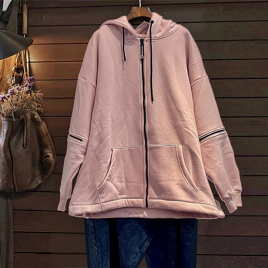 少女初中高中学生秋季连帽卫衣加厚加绒女学院风流行ins外套女