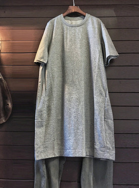 TINY CUTTLE小鱼仔春秋新款宽松休闲T恤女纯棉半袖针织连衣裙